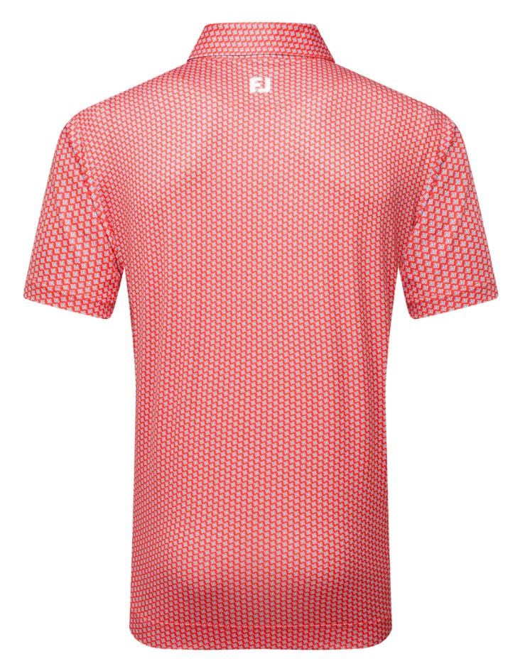 FootJoy Houndstooth Geo Lisle Herren Poloshirt, hibiscus