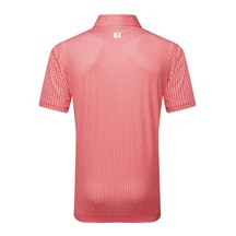 FootJoy Houndstooth Geo Lisle Herren Poloshirt, hibiscus