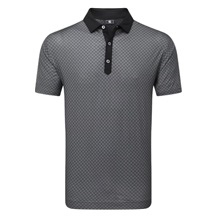 FootJoy Checker Print Lisle Herren Poloshirt, schwarz/weiss