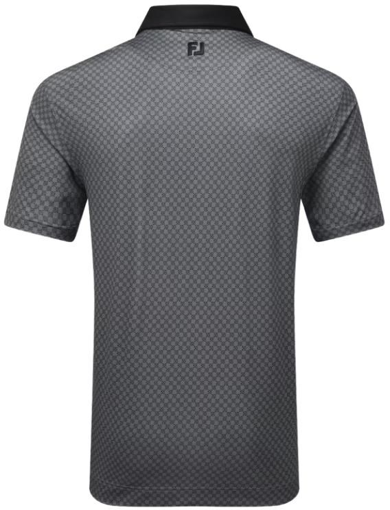 FootJoy Checker Print Lisle Herren Poloshirt, schwarz/weiss