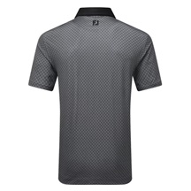 FootJoy Checker Print Lisle Herren Poloshirt, schwarz/weiss