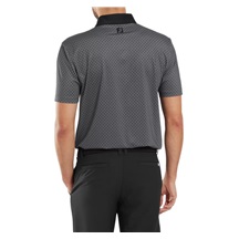 FootJoy Checker Print Lisle Herren Poloshirt, schwarz/weiss