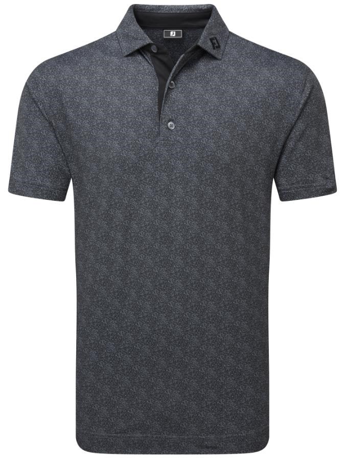 FootJoy Speckle Print Pique Herren Poloshirt, schwarz