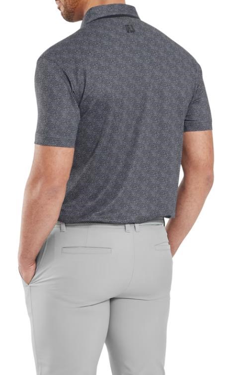 FootJoy Speckle Print Pique Herren Poloshirt, schwarz