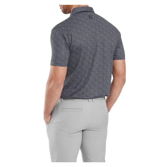 FootJoy Speckle Print Pique Herren Poloshirt, schwarz