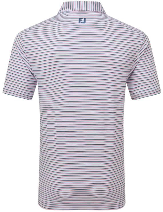 FootJoy Balance Stripe Lisle Herren Poloshirt, blau/weiss/rosa