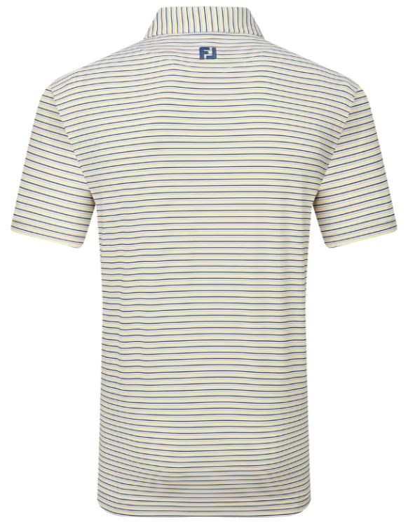 FootJoy Balance Stripe Lisle Herren Poloshirt, blau/weiss/orange