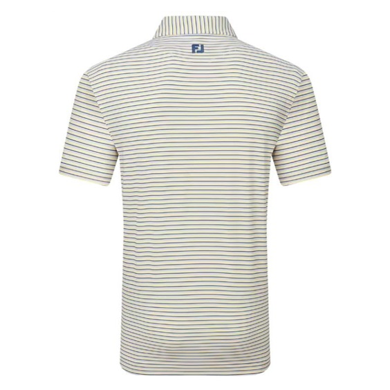 FootJoy Balance Stripe Lisle Herren Poloshirt, blau/weiss/orange