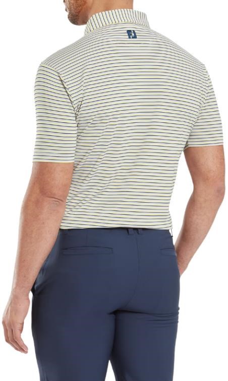 FootJoy Balance Stripe Lisle Herren Poloshirt, blau/weiss/orange