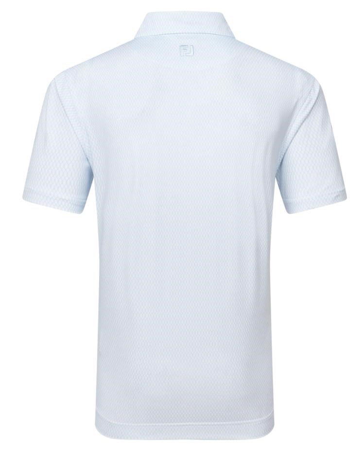 FootJoy Irongate Print Lisle Herren Poloshirt, white/skyway