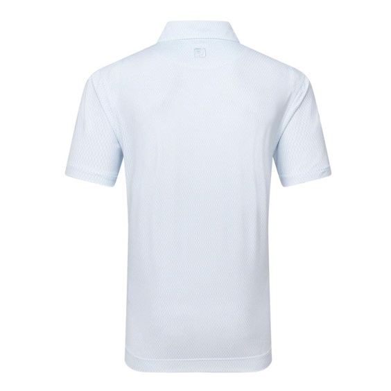 FootJoy Irongate Print Lisle Herren Poloshirt, white/skyway