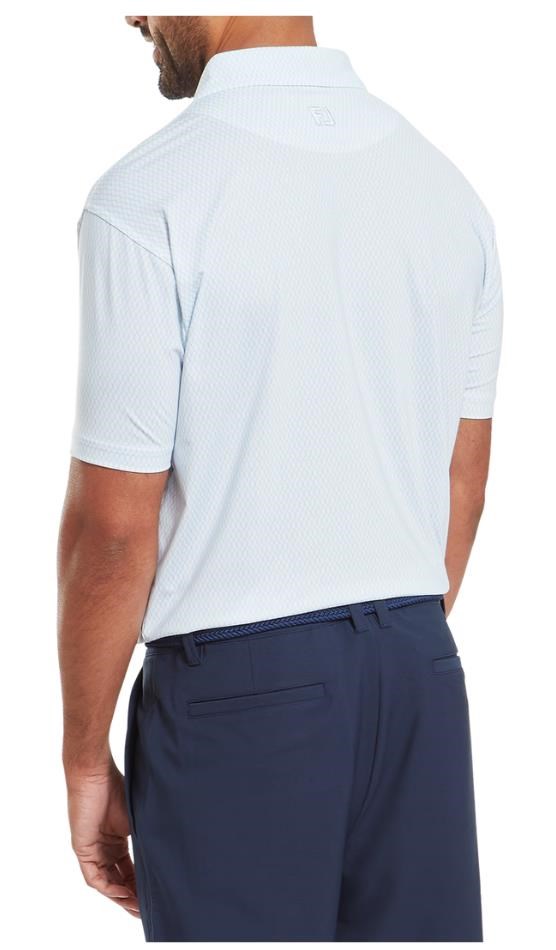 FootJoy Irongate Print Lisle Herren Poloshirt, white/skyway