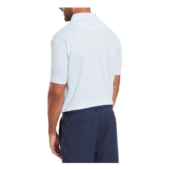FootJoy Irongate Print Lisle Herren Poloshirt, white/skyway