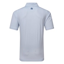 FootJoy Irongate Print Lisle Herren Poloshirt, weiss/dunkelblau