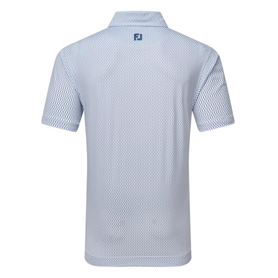 FootJoy Irongate Print Lisle Herren Poloshirt, weiss/dunkelblau