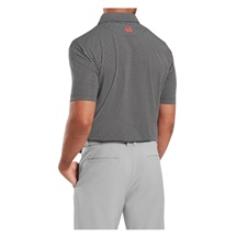 FootJoy Irongate Print Lisle Herren Poloshirt, schwarz/weiss