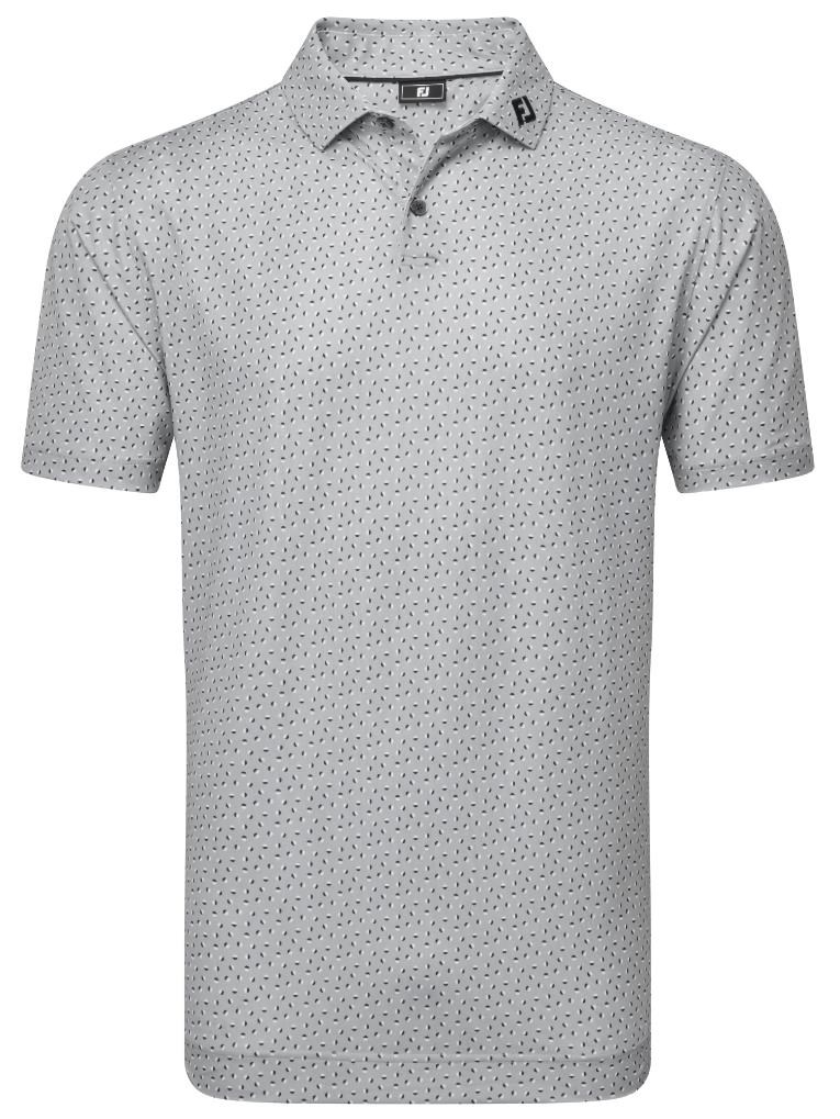FootJoy Bounce Print Pique Herren Polo, grau
