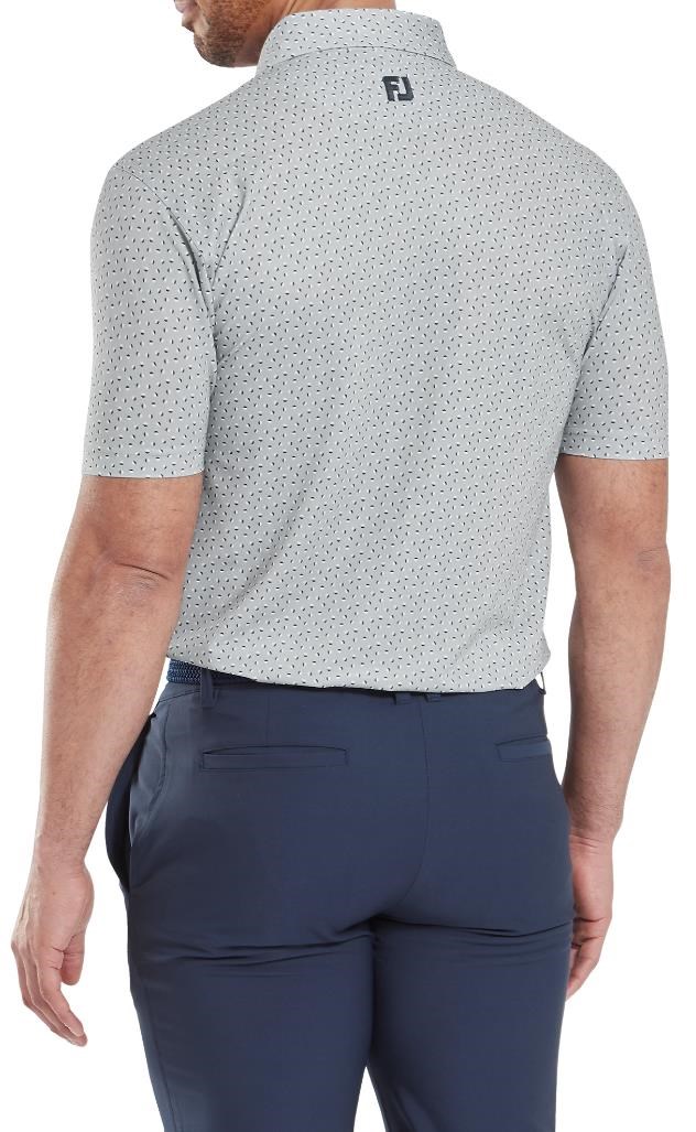 FootJoy Bounce Print Pique Herren Polo, grau