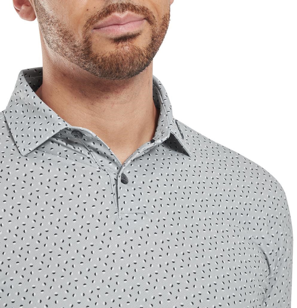 FootJoy Bounce Print Pique Herren Polo, grau