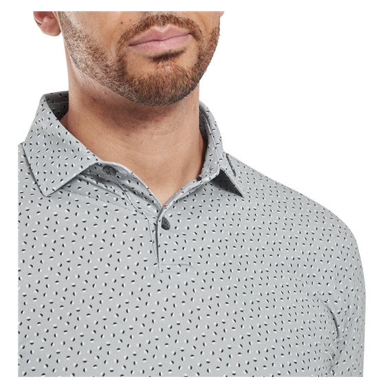 FootJoy Bounce Print Pique Herren Polo, grau