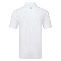 FootJoy Bounce Print Pique Herren Polo, white/orange/blue jay
