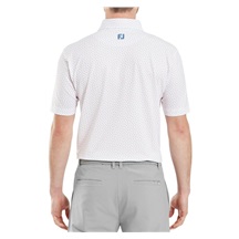 FootJoy Bounce Print Pique Herren Polo, white/orange/blue jay