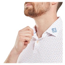 FootJoy Bounce Print Pique Herren Polo, white/orange/blue jay