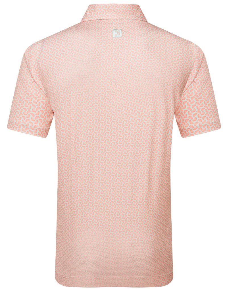 FootJoy Citrus Print Lisle Herren Poloshirt, orange/hellgrün