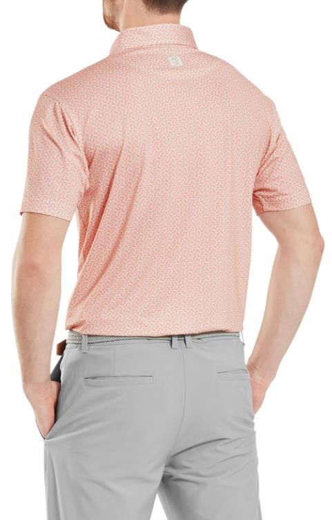 FootJoy Citrus Print Lisle Herren Poloshirt, orange/hellgrün