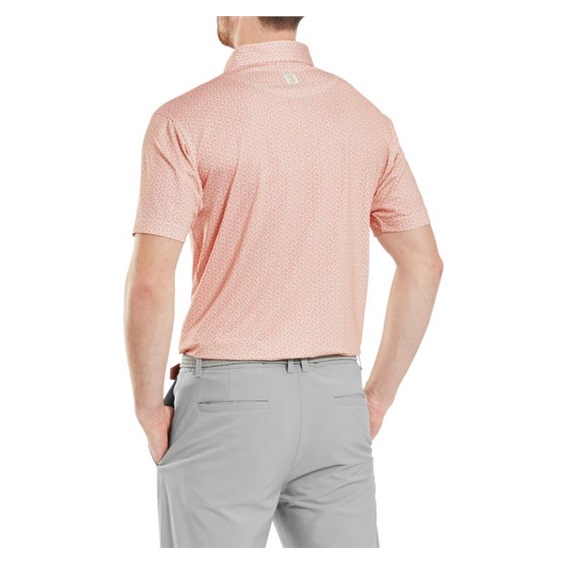 FootJoy Citrus Print Lisle Herren Poloshirt, orange/hellgrün