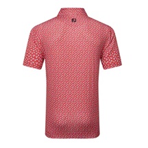FootJoy Floral Sketch Print Herren Poloshirt, white/hibiscus