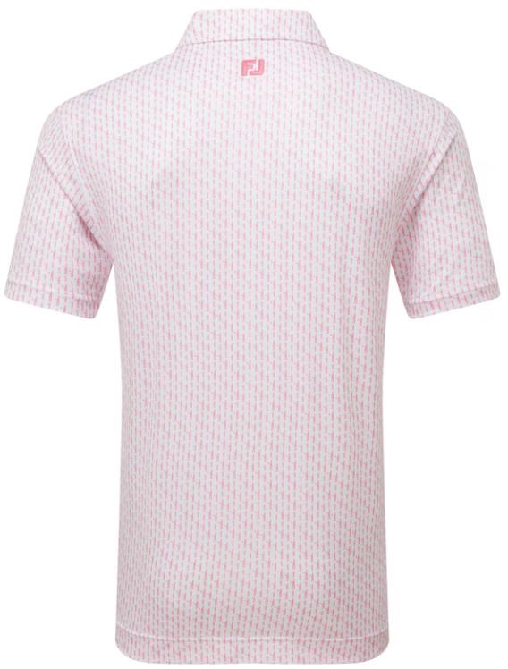 FootJoy Figure Print Lisle Herren Poloshirt, weiss/rosa