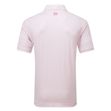 FootJoy Figure Print Lisle Herren Poloshirt, weiss/rosa