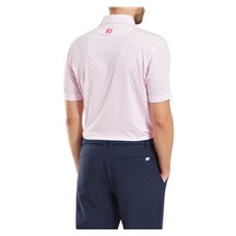 FootJoy Figure Print Lisle Herren Poloshirt, weiss/rosa