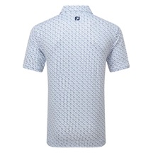FootJoy Figure Print Lisle Herren Poloshirt, weiss/dunkelblau