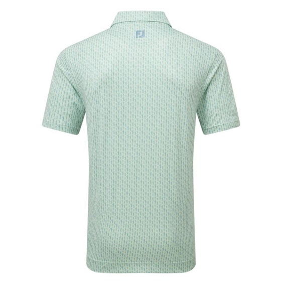 FootJoy Figure Print Lisle Herren Poloshirt, hellgrün/blau