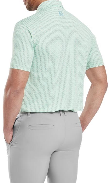 FootJoy Figure Print Lisle Herren Poloshirt, hellgrün/blau