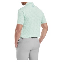 FootJoy Figure Print Lisle Herren Poloshirt, hellgrün/blau