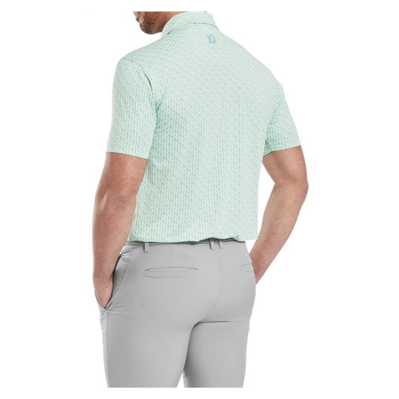 FootJoy Figure Print Lisle Herren Poloshirt, hellgrün/blau