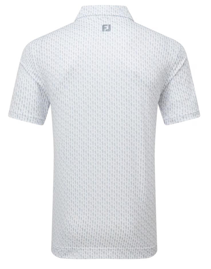 FootJoy Figure Print Lisle Herren Poloshirt, white/flint