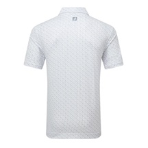 FootJoy Figure Print Lisle Herren Poloshirt, white/flint