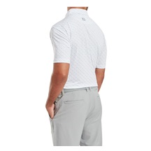 FootJoy Figure Print Lisle Herren Poloshirt, white/flint