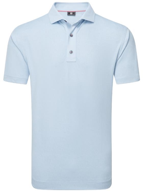 FootJoy Etched Texture Print Lisle Herren Poloshirt, blau