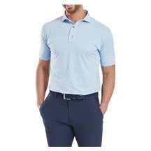 FootJoy Etched Texture Print Lisle Herren Poloshirt, blau