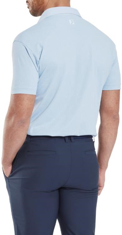 FootJoy Etched Texture Print Lisle Herren Poloshirt, blau