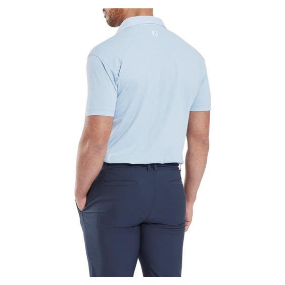 FootJoy Etched Texture Print Lisle Herren Poloshirt, blau