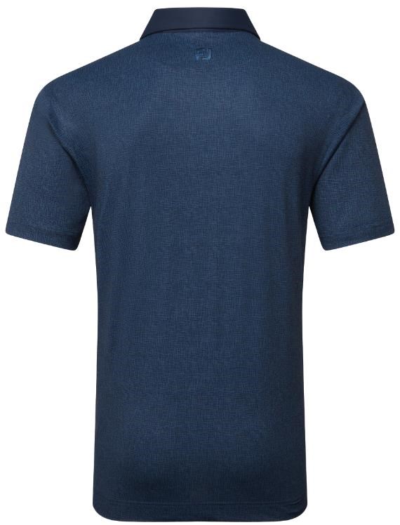 FootJoy Etched Texture Print Lisle Herren Poloshirt, dunkelblau