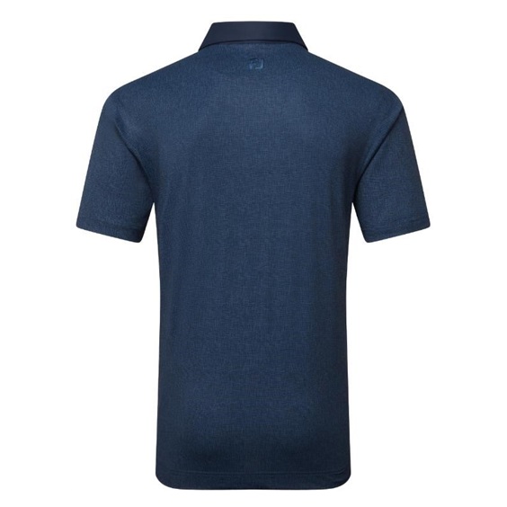FootJoy Etched Texture Print Lisle Herren Poloshirt, dunkelblau