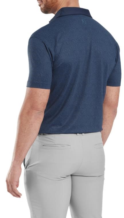 FootJoy Etched Texture Print Lisle Herren Poloshirt, dunkelblau