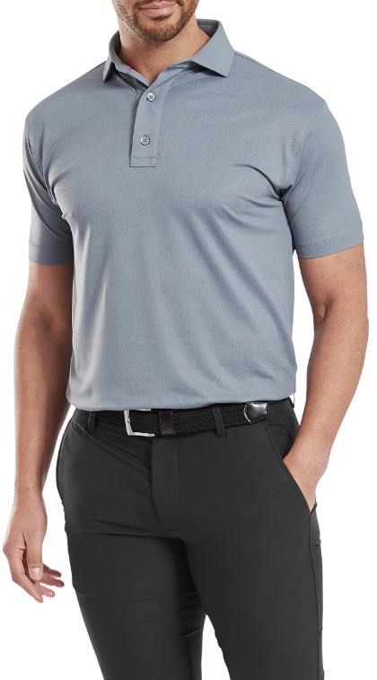 FootJoy Etched Texture Print Lisle Herren Poloshirt, grau